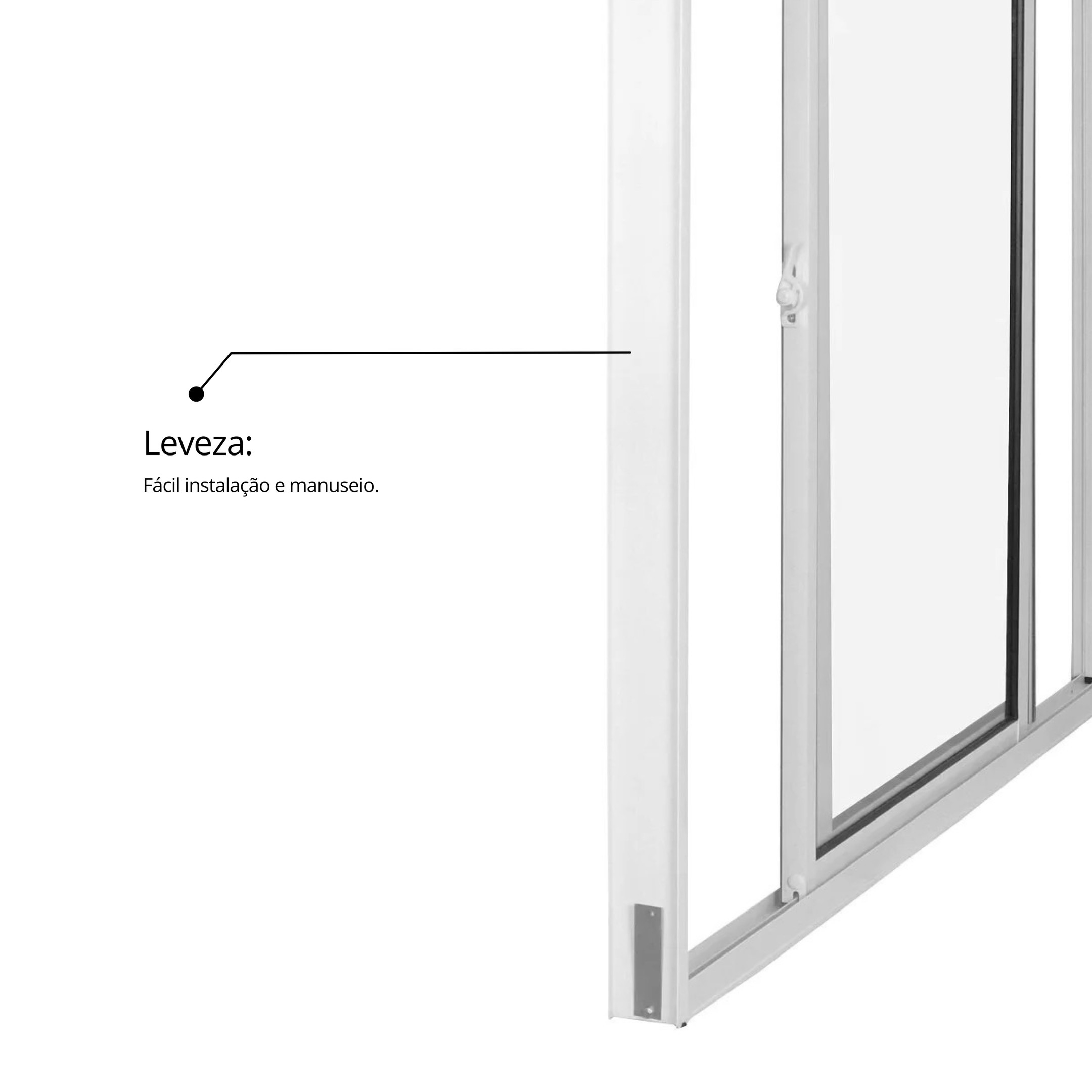 Janela de Alumínio de Correr 120x150cm 2 Folhas com Vidro Mini Boreal Linha Soft MGM Branco - 10