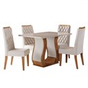 Ver imagem 3 de Mesa de Jantar 4 Lugares Lana Mel/blonde/veludo Pastel - Viero Móveis