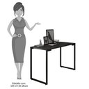 Ver imagem 2 de Mesa Escritório 120cm Estilo Industrial New Port F02 Preto