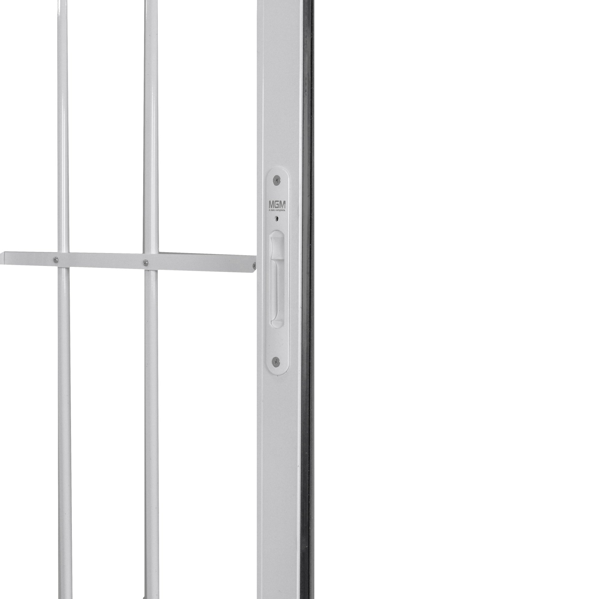 Janela de Alumínio de Correr 120x150cm 2 Folhas com Grade e Vidro Mini Boreal Linha Soft MGM Branco - 4