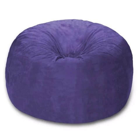 Puff Redondo 80x20 em Suede Roxo com Enchimento