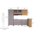Ver imagem 2 de Cozinha Modulada Completa 6 Peças com Tampo e Bancada Lumina Cinammon-freijó