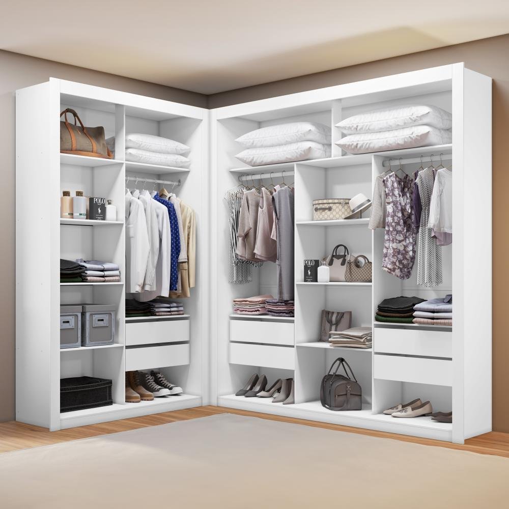 Closet Modulado 6 Gavetas Branco Amoudi Móveis - 2