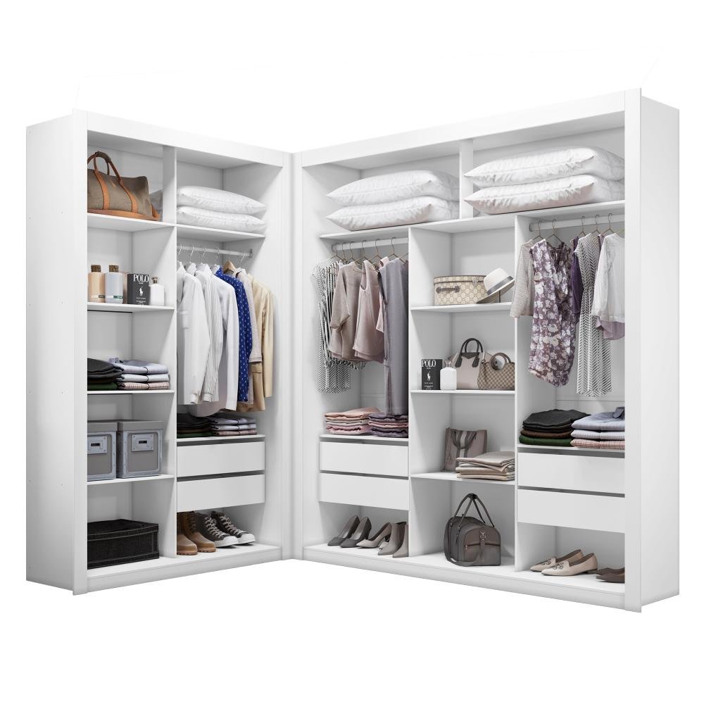 Closet Modulado 6 Gavetas Branco Amoudi Móveis