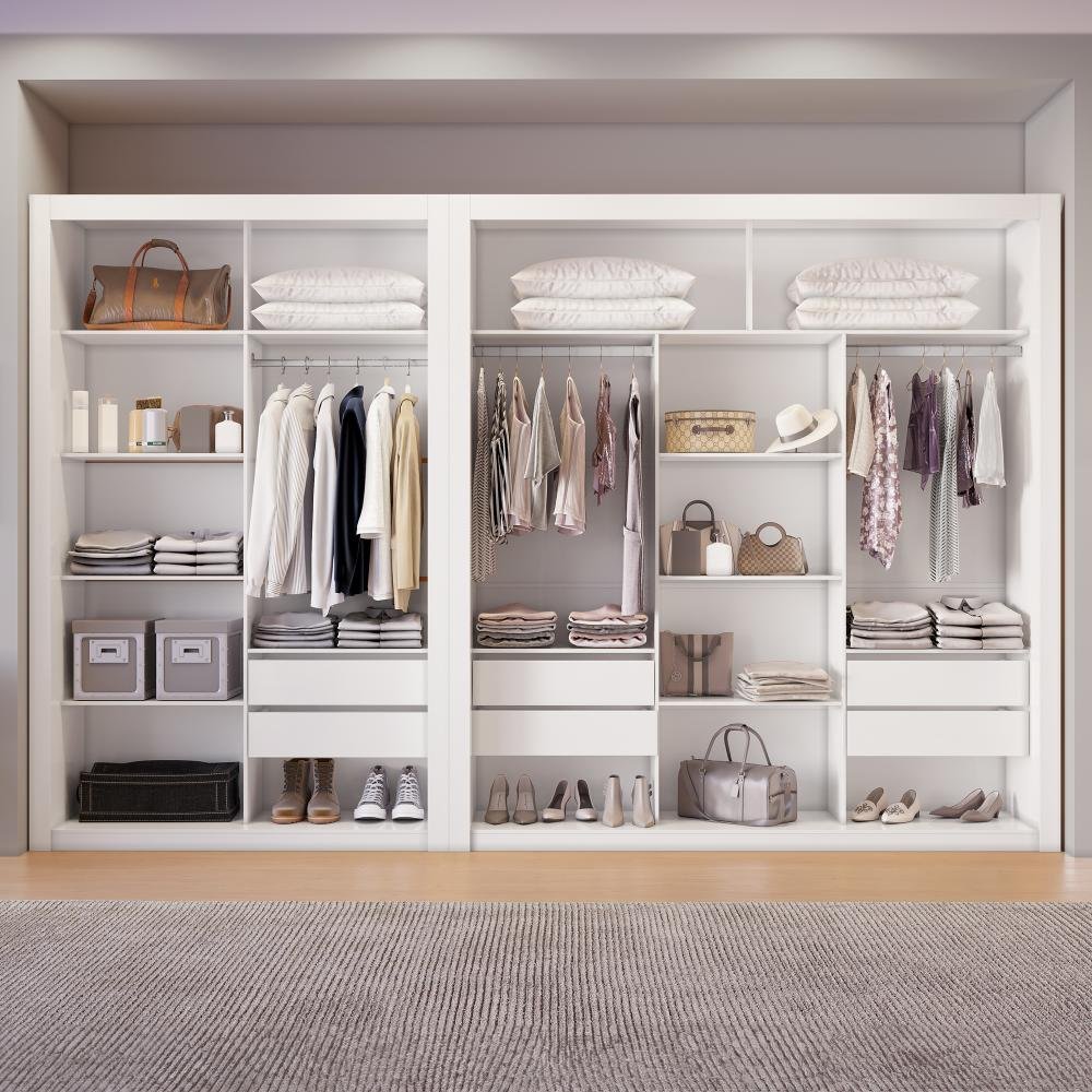 Closet Modulado 6 Gavetas Branco Amoudi Móveis - 4