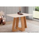 Ver imagem 4 de Mesa de Sala Jantar Lins Sc91 C/tampo Madeirado Reto S/ Vidro 120x80cm Nature/off White - Henn