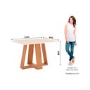 Ver imagem 3 de Mesa de Sala Jantar Lins Sc91 C/tampo Madeirado Reto S/ Vidro 120x80cm Nature/off White - Henn