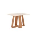 Ver imagem 1 de Mesa de Sala Jantar Lins Sc91 C/tampo Madeirado Reto S/ Vidro 120x80cm Nature/off White - Henn