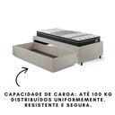 Ver imagem 3 de Base Box Cama Solteiro Sapateira Courino Linho Areia e Colchão Gransleep Ecoflex 88x188