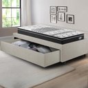 Ver imagem 6 de Base Box Cama Solteiro Sapateira Courino Linho Areia e Colchão Gransleep Ecoflex 88x188