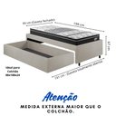 Ver imagem 5 de Base Box Cama Solteiro Sapateira Courino Linho Areia e Colchão Gransleep Ecoflex 88x188