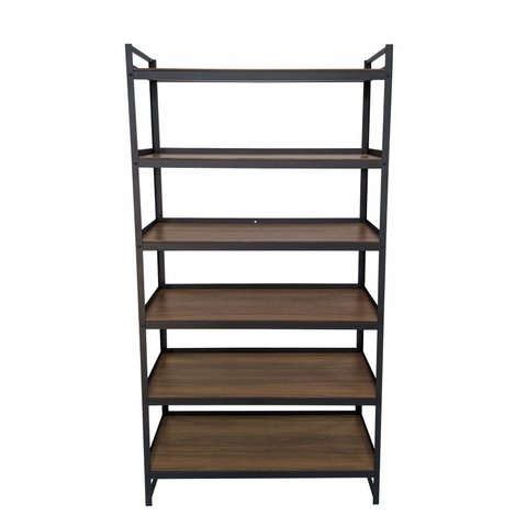 Estante 185x36 Preto/Fosco/Nogal