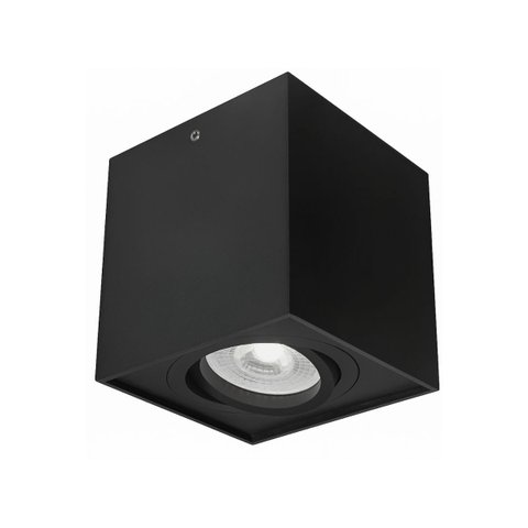 Spot Sobrepor Direcionável Par20 Quadrado Preto