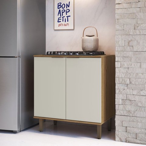 Balcão de Cozinha 80 Cm Florença Naturalle/sabbia - Decibal