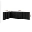 Ver imagem 5 de Conjunto Cabeceira Painel Estofada para Cama de Solteiro - Preto