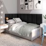 Conjunto Cabeceira Painel Estofada para Cama de Solteiro - Preto - 2