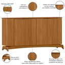 Ver imagem 5 de Kit Aparador Buffet com Cristaleira para Sala de Jantar Verbena N01 Ypê - Lyam Decor