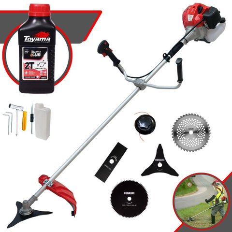 Roçadeira À Gasolina Anmax Cg520p 52cc 2,2hp 10.000rpm C/ 5 Opções de Cortes + Óleo Toyama