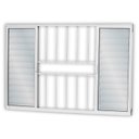 Ver imagem 1 de Janela de Alumínio Veneziana de Correr 120x150cm 6 Folhas 2 Fixas com Grade e Vidro Liso Linha Soft Branco MGM