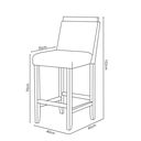 Ver imagem 2 de Kit com 2 Banqueta Eloá Madeira Maciça Assento Estofado para Bancada Veludo Bege 102