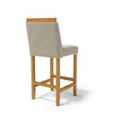 Ver imagem 5 de Kit com 2 Banqueta Eloá Madeira Maciça Assento Estofado para Bancada Veludo Bege 102