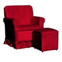 Ver imagem 1 de Poltrona Amamentação com Balanço + Puff Laura Veludo Vermelho