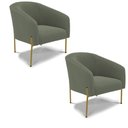 Ver imagem 1 de Cadeira Sala de Jantar Pé Ferro Dourado Kit 2 Stella Bouclê D03 - D'Rossi