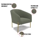 Ver imagem 3 de Cadeira Sala de Jantar Pé Ferro Dourado Kit 2 Stella Bouclê D03 - D'Rossi