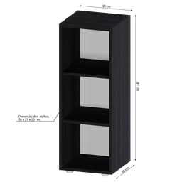 Estante para Livros Modular 3 Nichos Austin - 3