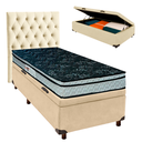 Ver imagem 1 de Kit Cabeceira + Cama Box Bau + Colchão Solteiro D28 Conforto Paropas