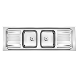 Pia de Inox com Cuba Dupla 1,80 X 0,53 Escorredor - 1