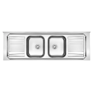 Pia de Inox com Cuba Dupla 1,80 X 0,53 Escorredor