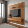 Painel para Tv até 75” Home Ripado Antares 3 Gavetas Prateleira Fixação na Parede:cinamomo - 4