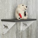 Ver imagem 2 de Par Mãos Francesas Urso Polar Branco Decorativa 20cm Ornamentada Zarg