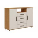 Ver imagem 2 de Cômoda Berlim 2 Portas 4GAVETAS Cinamomo/Offwhite Genialflex