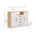 Ver imagem 3 de Cômoda Berlim 2 Portas 4GAVETAS Cinamomo/Offwhite Genialflex
