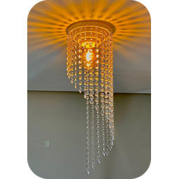 Lustre Pendente Luminária Cristal acrílico de ALTO BRILHO, 17x61. Reflezzo lustres e decoração. - 1