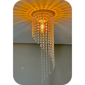 Lustre Pendente Luminária Cristal acrílico de ALTO BRILHO, 17x61. Reflezzo lustres e decoração.