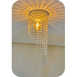 Lustre Pendente Luminária Cristal acrílico de ALTO BRILHO, 17x61. Reflezzo lustres e decoração. - 6