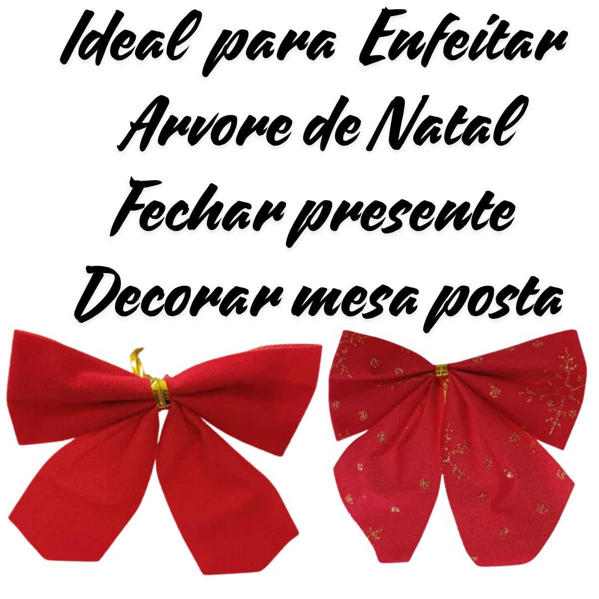 Laço Vermelho de Veludo Enfeite Árvore de Natal 10 Unidades - 4