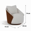 Ver imagem 2 de Poltrona para Sala de Estar 74cm X 64cm Mabel Branco/Terracota