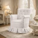 Ver imagem 2 de Cadeira Poltrona Balanço Amentação Confortável Quarto Descanso Sala Leitura Corino Branco