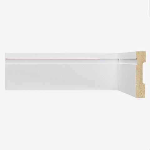 Kit Rodapé de MDF 8CMX15MMX2,40m 10 Barras com Friso 802 Branco Moldufama