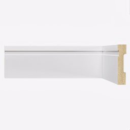 Kit Rodapé de MDF 8CMX15MMX2,40m 10 Barras com Friso 802 Branco Moldufama - 2 Kit Rodapé de MDF 8CMX15MMX2,40m 10 Barras com Friso 802 Branco Moldufama - 2