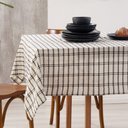 Ver imagem 1 de Toalha de Mesa Italiana Off White/preto 100% Algodão
