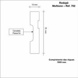 Kit Rodapé de MDF 10 Barras Frisadas de 7cm x 1,80m Rende 18 Metros Moldufama - 3