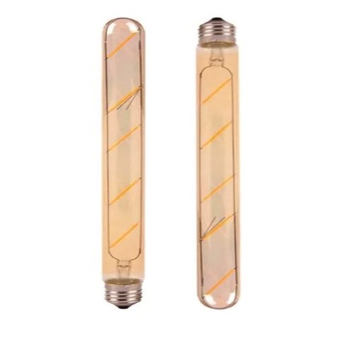 2 Lâmpada de Filamento Led T30 4w Ambar 2200k Bivolt Retrô