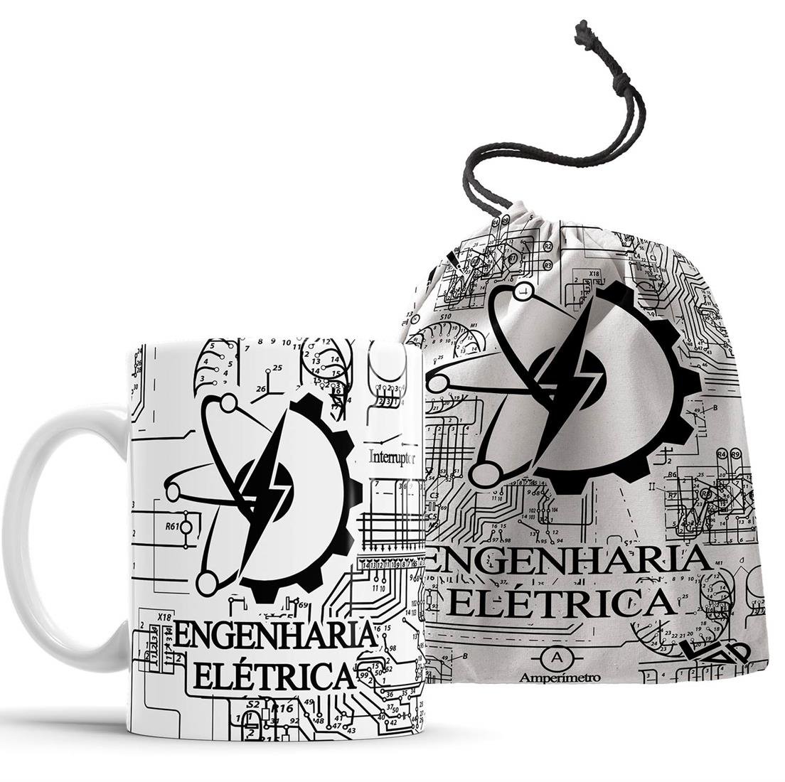 Caneca Engenharia Elétrica Engenheiro com Saquinho