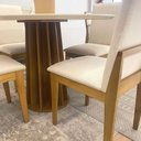 Ver imagem 6 de Cadeiras Jantar Madeira Natural Estofada em Linho 2 Unidades Cor:linho 2019/ Base Natural
