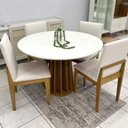 Ver imagem 5 de Cadeiras Jantar Madeira Natural Estofada em Linho 2 Unidades Cor:linho 2019/ Base Natural
